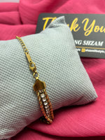 Premium Crystal Tennis Gold Plated Finish Bracelet for Women